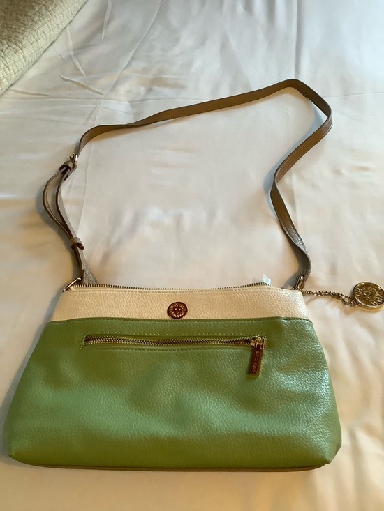 Anne Klein Handbags - Anne Klein Green and Cream Two-Tone Crossbody with Gold Accents